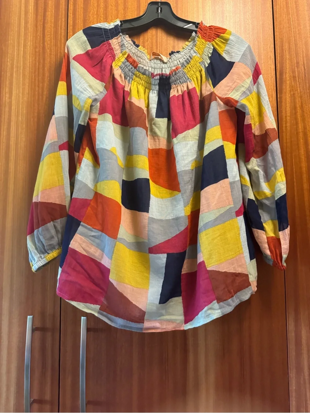 Tory Burch Multicolor Mosaic Smocked Blouse